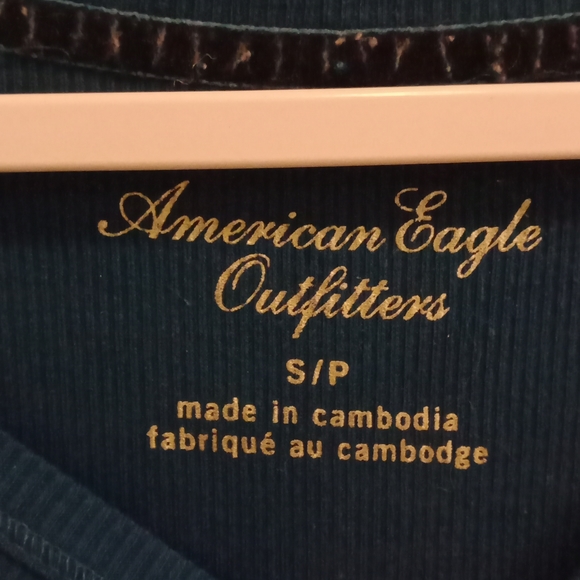 American Eagle women's teal long sleeved, drop shoulders Size S/P. - Picture 3 of 5